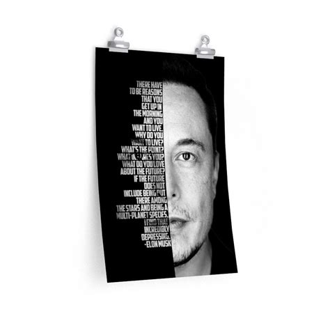 Elon Musk Poster Elon Musk Quotes Tesla Space X Etsy México