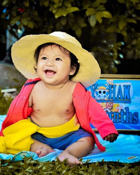 Baby Boy Monkey D Luffy Monthly Milestone Photo