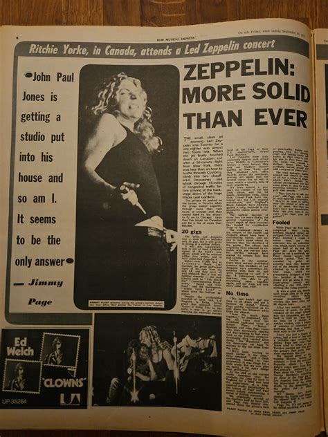 Nme New Musical Express September Th Led Zeppelin Cover Ebay