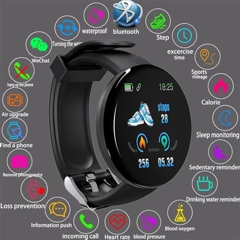 D Smartwatch Redondo Bluetooth Prova D Gua Monitor De