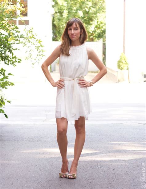 White Dress With Nude Shoes Atelier Yuwa Ciao Jp