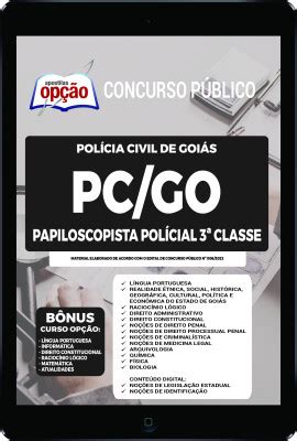 Apostila PC GO em PDF Papiloscopista Policial 3ª Classe