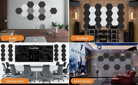 Amazon Bubos Pack Hexagon Acoustic Panels Soundproof Wall