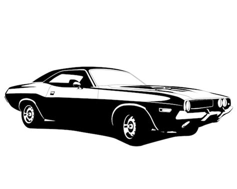 Premium Vector | Muscle car silhouette