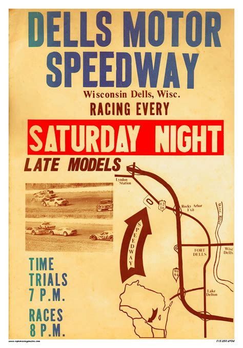 Dells Motor Speedway — Vintage Reproduction Racing Posters