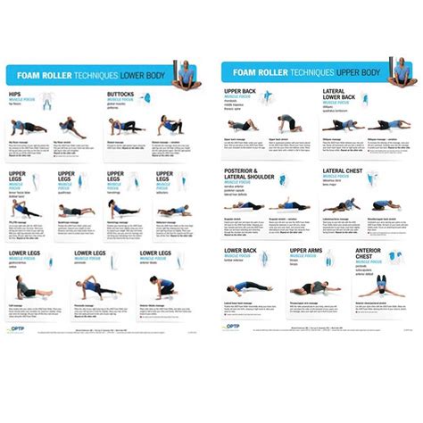 Optp Foam Roller Techniques Poster Set Upper Body Lower Body