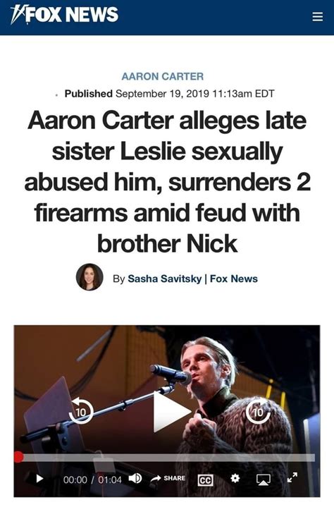 Fox News Aaron Carter Published September Edt Aaron Carter