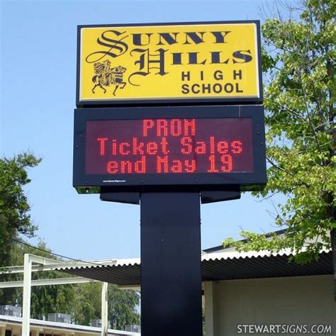 School Sign for Sunny Hills High School - Fullerton, CA