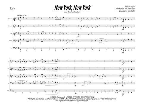 Theme From New York New York By Frank Sinatra Brass Quintet