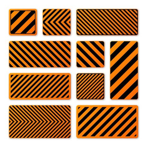 Premium Vector Various Black And Orange Warning Signs With Diagonal