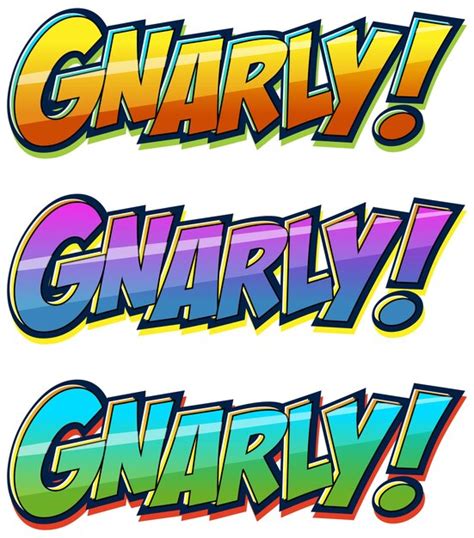 Premium Vector | Gnarly isolated word text