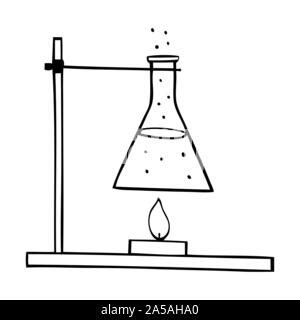 Chemie Becher Zeichen Symbol In Transparenten Stil Kolben Reagenzglas