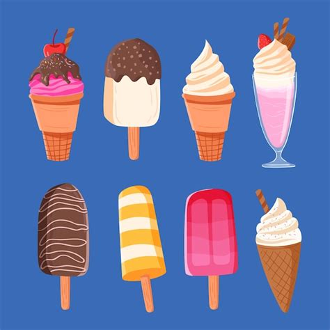 Premium Vector Hand Drawn Ice Cream Collection