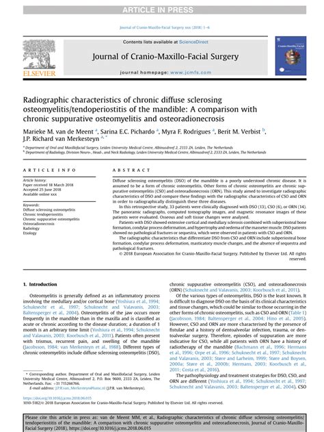 PDF Radiographic Characteristics Of Chronic Diffuse Sclerosing