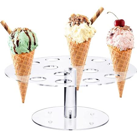 Amazon Peohud 2 Pack Ice Cream Cone Holder 16 Holes Acrylic Ice