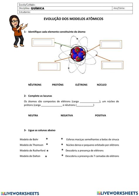 Exercicio Modelos Atomicos - Exercícios De Modelos Atômicos - BINKEDU