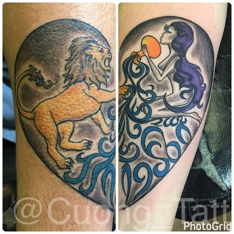 Zodiac sign couples matching tattoo. | Couple matching tattoo, Matching ...