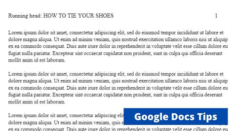 How To Add A Running Head In Google Docs