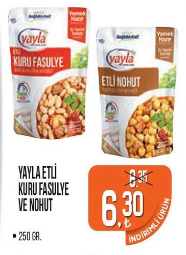 Yayla Etli Kuru Fasulye ve Nohut 250 Gr İndirimde Market