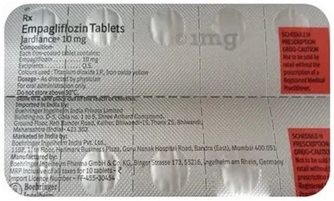 Jardiance 10 Mg Empagliflozin Tablets At Rs 534 Stripe Empagliflozin