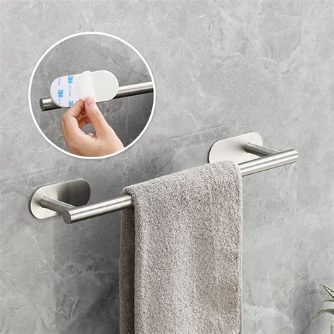 Self Adhesive Single Towel Rail Cm Stainless Steel Bathroom Towel