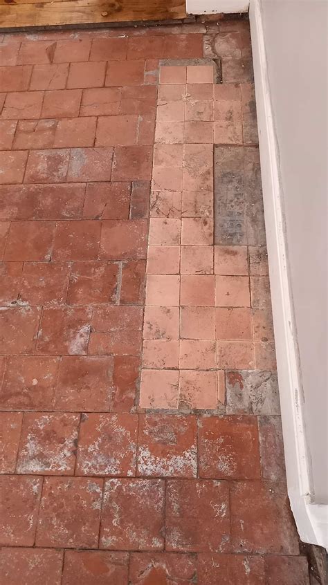 Quarry Tiled Kitchen Floor Repaired Cleaned And Sealed In Stourbridge