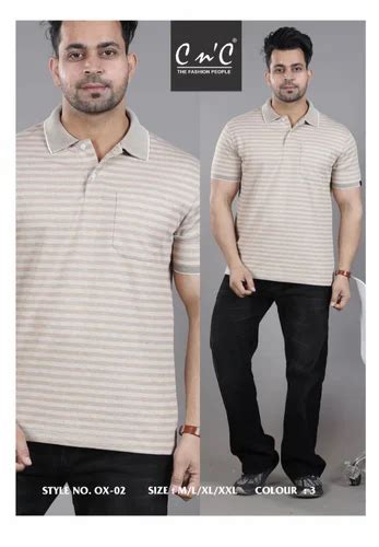 Men Striped Polo Neck Cotton T Shirt At Best Price In Mumbai By S