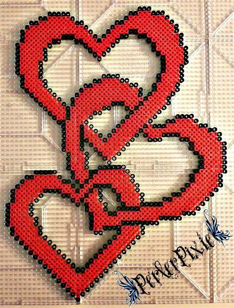 Chain Of Hearts Perler Beads Perler Beads Designs Perler Bead Art