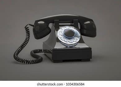 Black Stationary Phone Rotary Dial Raised Stock Vector Royalty Free