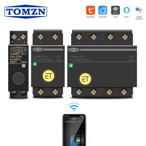 Din Rail WIFI Circuit Breaker Smart Switch Remote Control By Smart Life