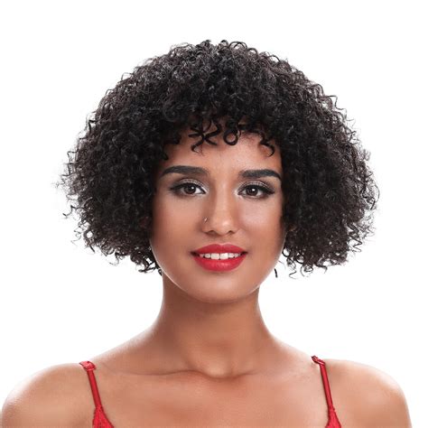 Rebecca 100 Human Hair Wigs Brazilian Afro Kinky Curly Wigs For Black