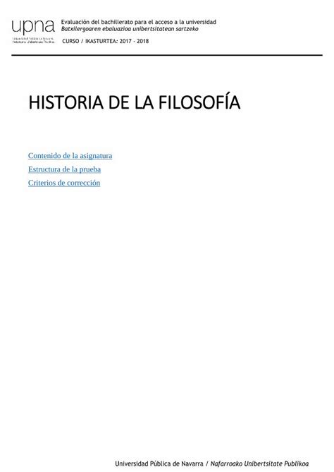 PDF HISTORIA DE LA FILOSOFÍA unavarra es asignaturas Realiza