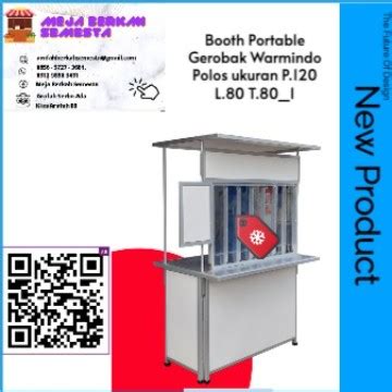 Jual Booth Portable Gerobak Lipat Warmindo Polos Ukuran P 100 L 80