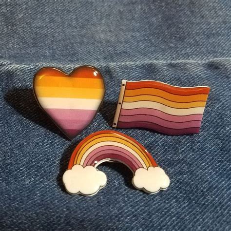Lesbian Pride Pin Set LGBTQ Sapphic WLW Handmade Etsy Lesbian