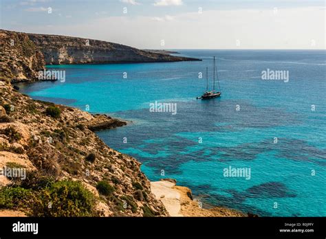 Crystal Clear Water At The Rabbit Beach Spiaggia Dei Conigli In The