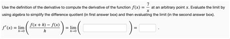 Answered Use The Definition Of The Derivative To… Bartleby