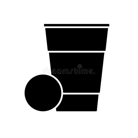 Red Party Cup Ping Pong Ball Isolated White Background Stock