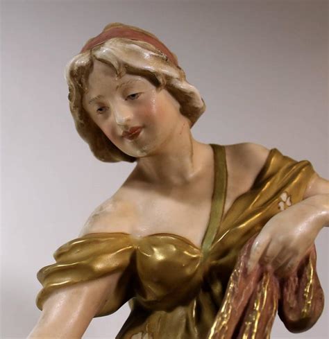 Royal Dux Art Nouveau Centerpiece With Figural Woman At 1stDibs