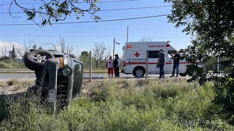 Choca Mujer Y Se Vuelca Por Conducir A Exceso De Velocidad En Saltillo