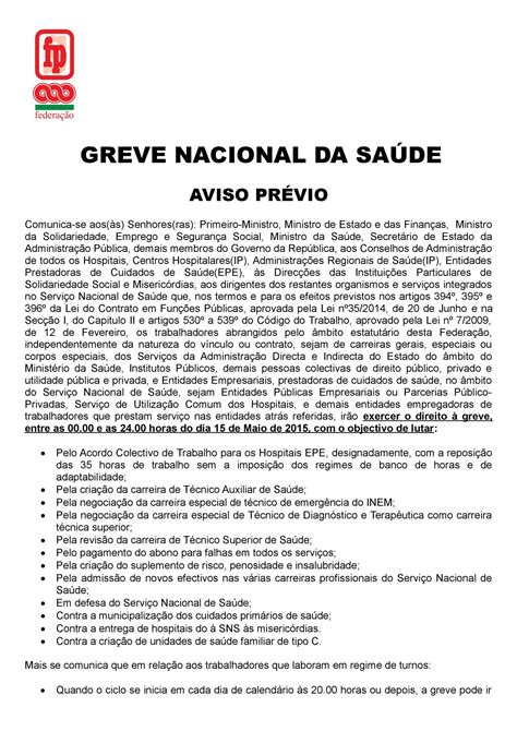 Greve Nacional Da SaÚde Fnstfps