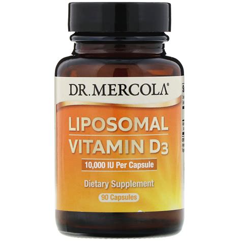 Dr Mercola Vitamina D3 Lipossômica 10 000 UI 90 Cápsulas iHerb