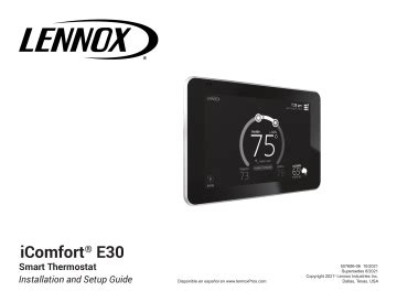 Lennox Icomfort E Smart Thermostat A Installation Instructions