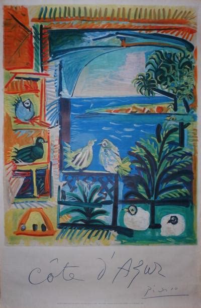 Pablo Picasso Côte Dazur 1962 Grande Lithographie Signée Art