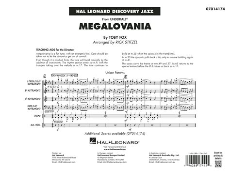 Megalovania Arr Rick Stitzel By Toby Fox Sheet Music For Jazz