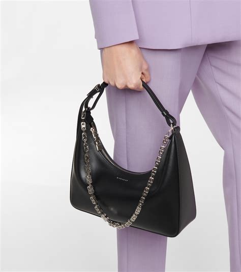 Moon Cut Out Small Leather Shoulder Bag In Black Givenchy Mytheresa