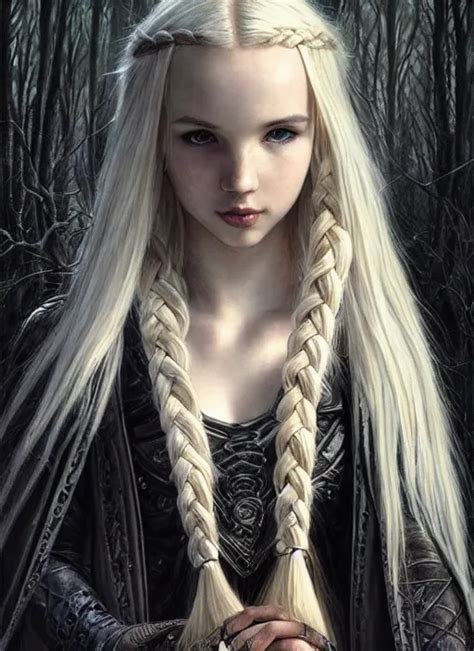 KREA Mystical Gothic Mage Blonde Braided Hair Dove Cameron Riding A