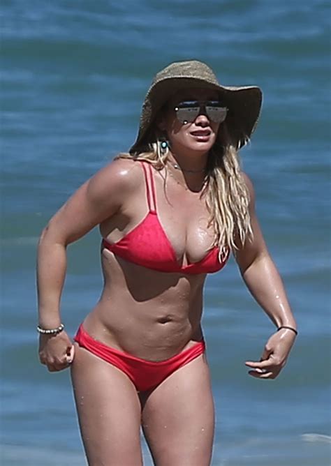 Hilary Duff In Red Bikini On The Beach In Mexico Celebmafia