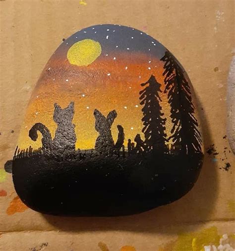 Sunset Painted Rock