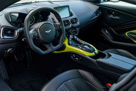 2019 Aston Martin Vantage Luxury Car Interior with Black Leather and ...