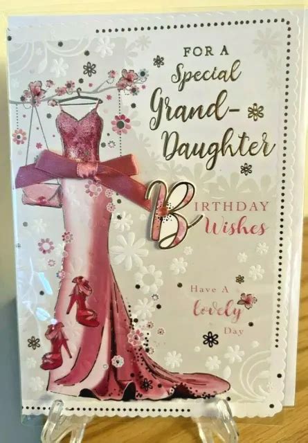 For A Special Granddaughter Birthday Card Female Party Gold Foil